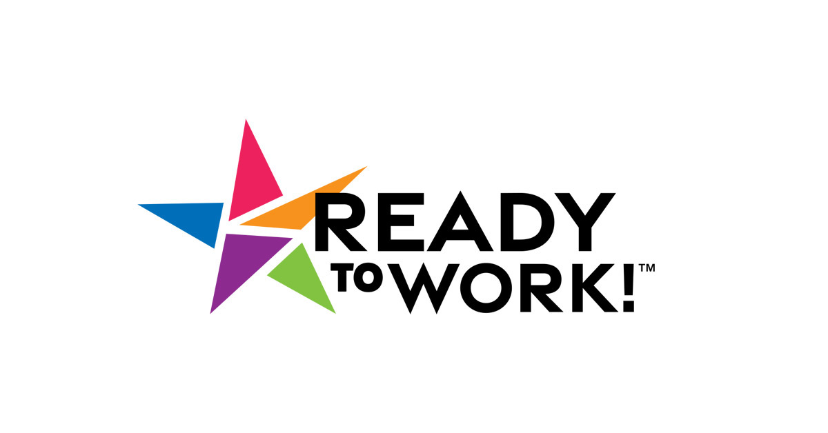 a colorful Ready to Work logo