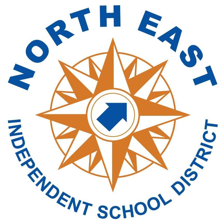 north east ISD logo in blue and gold