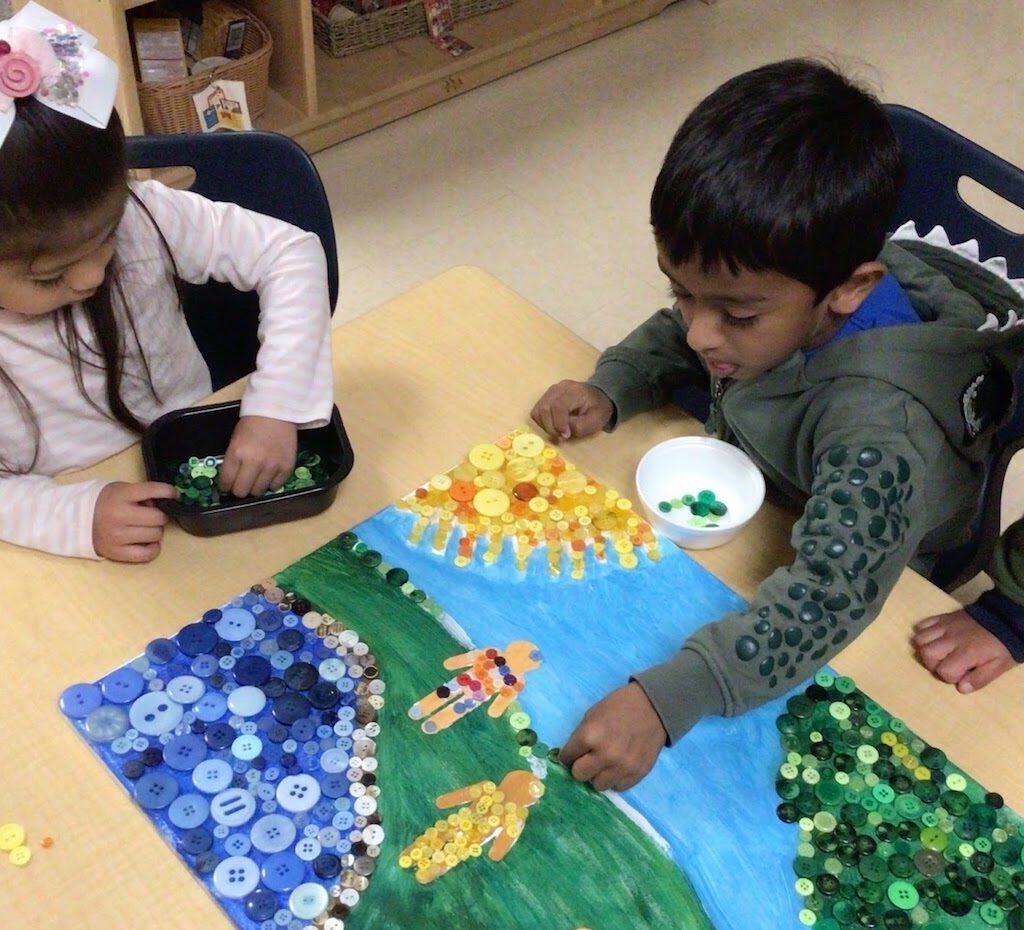children help create and artwork