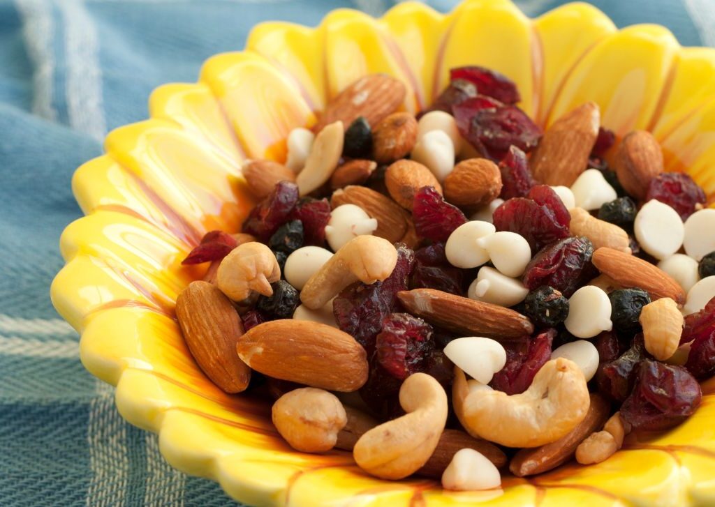 a bowl of trail mix
