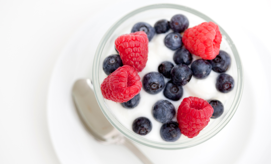 a bowl of yogurt and fruit