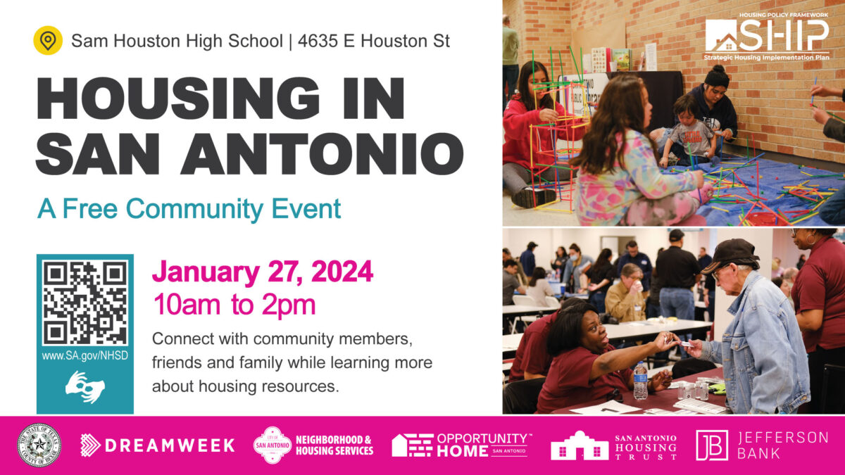 A housing event flyer in the city of San Antonio