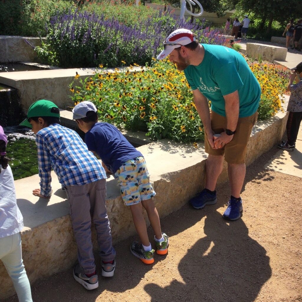 children explore outdoors