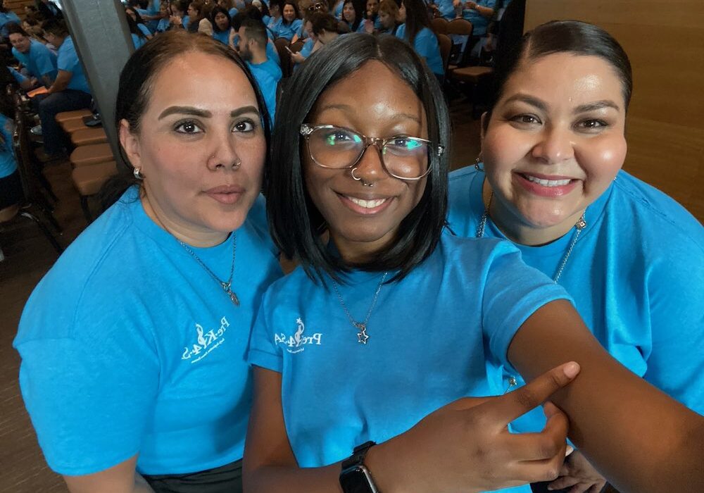 Camyl Delaney and Pre-K 4 SA staff take a selfie