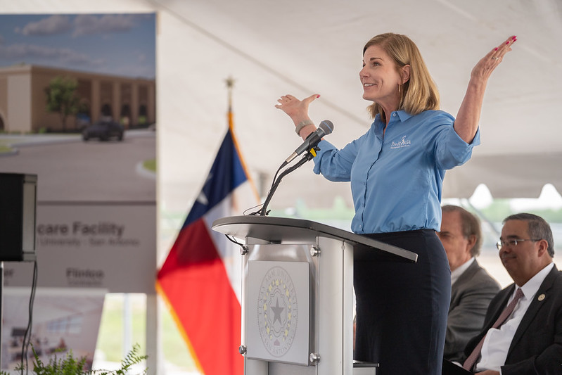 Dr. Sarah Baray speaks at the Educare San Antonio groundbreaking held at Texas A&M San Antonio.