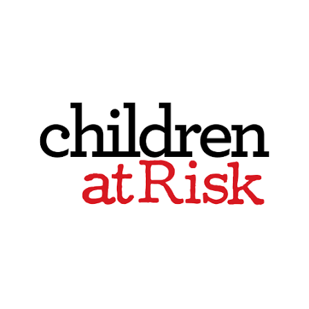 Children at Risk logo with black and red text on a white background.